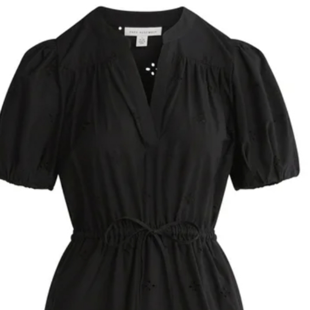 Nwt Free Assembly Cotton Eyelet Tiered Mini Dress with Puff Sleeves, Med. - Picture 3 of 8